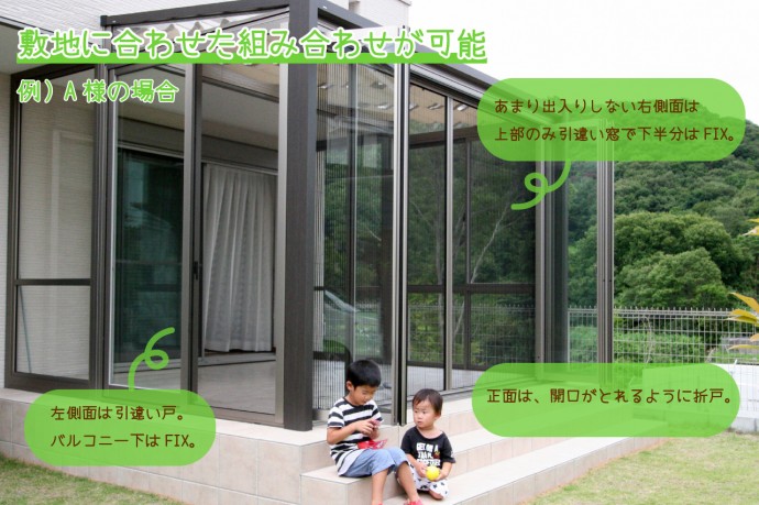 開口窓の組み合わせ 開口窓の組み合わせ